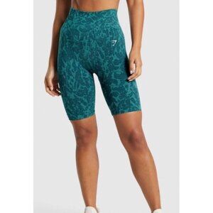 Gymshark Adapt Animal Seamless Bike Cycling Shorts Womens Sz 2XL Butterfly Teal